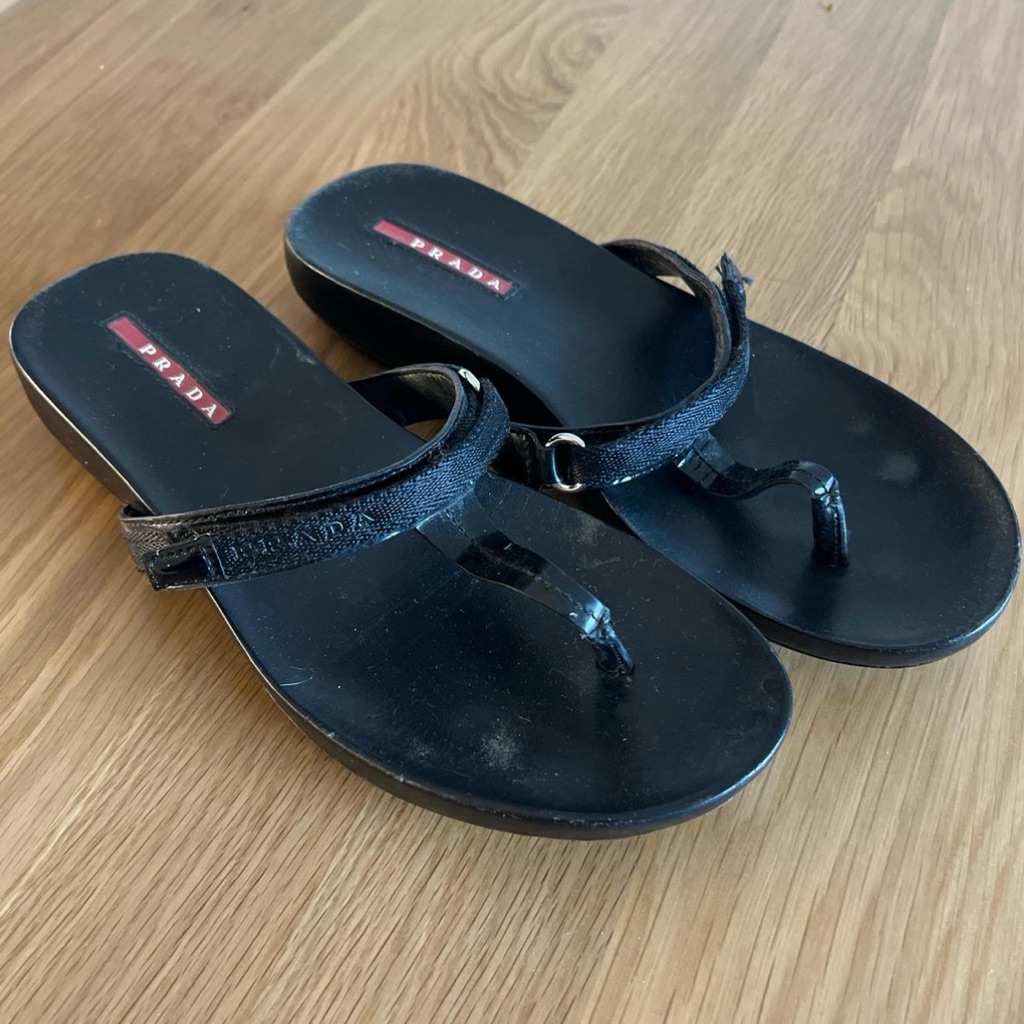 Authentic Prada Thong Sandals Size 37